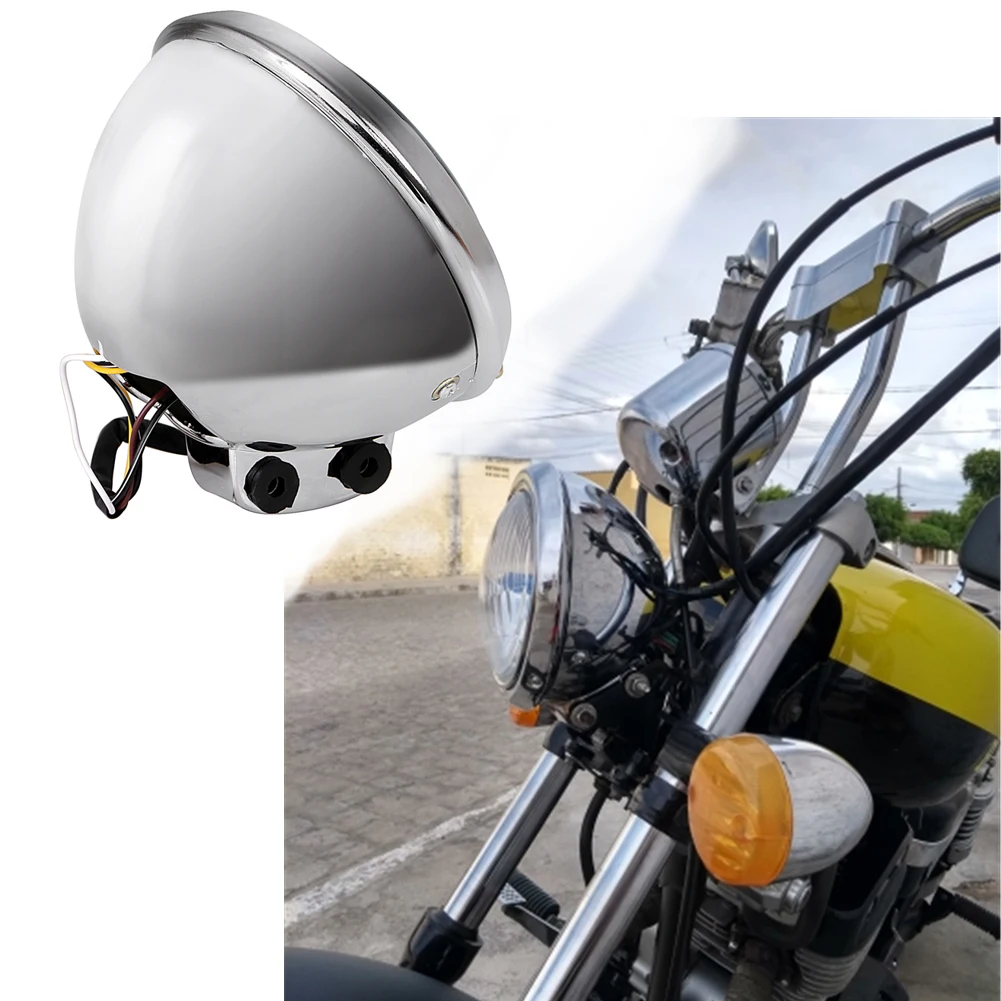 High / Low Bean Headlight Head Lamp For Honda Rebel 250 CMX 250 Steed 400 600 Magan 250  Chrome