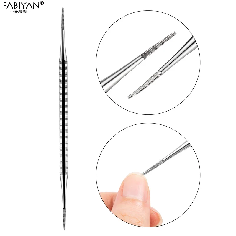 1pc Stainless Steel 2 Way Multifunction Nail Art Spoon Cuticle Dead Skin Pusher Groove Pick DIY Manicure Pedicure Tools