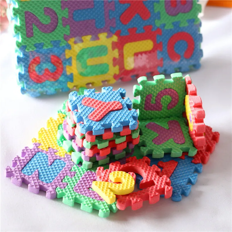 36pcs/set Mini Puzzle Baby Toys Foam Alphabet Numbers Soft Play Mat Kids Carpet Learning Educational Toys Doll House Accessories