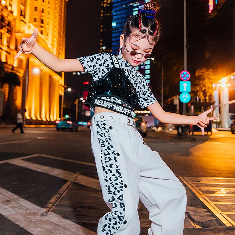 Ropa de baile callejero moderno para niños, trajes de espectáculo de pasarela para el Día de los niños, baile de Jazz, Hip Hop, DQL5420