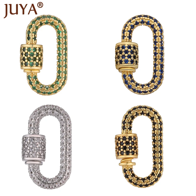 Trendy Micro Pave Zirconia Clasps High Quality Copper With Rhinestone Screw Clasp For DIY Jewelry Making Necklace Supplies