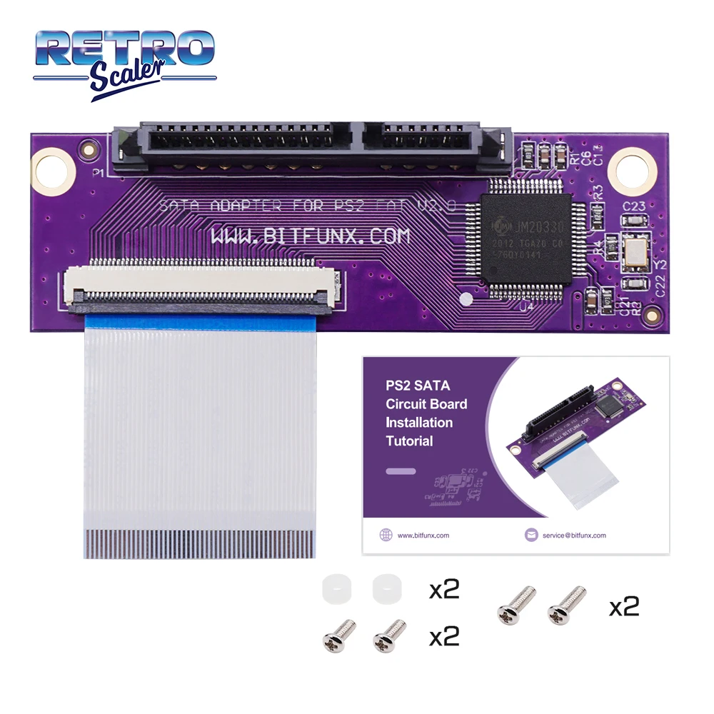 RetroScaler Purple SATA Adapter Upgrade Board for PS2 IDE Original Network Adapter