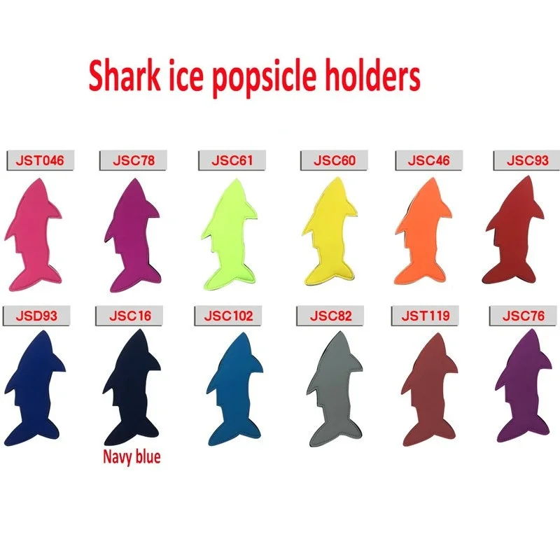 500Pcs/Lot Wholesale Blanks Shark Tail Popsicle Holders Neoprene Popsicle Sleeves Ice Cooler Case Wholesale