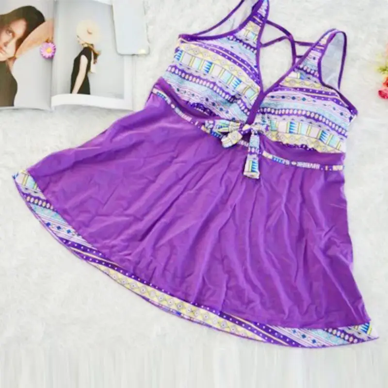 ผู้หญิงชุดว่ายน้ำขนาดใหญ่ชุดว่ายน้ำชุดว่ายน้ำ2ชิ้น Contrast สี Lace ชุดว่ายน้ำแยกแบน-ดิบกางเกงว่ายน้ำไขมัน plus Beachwear