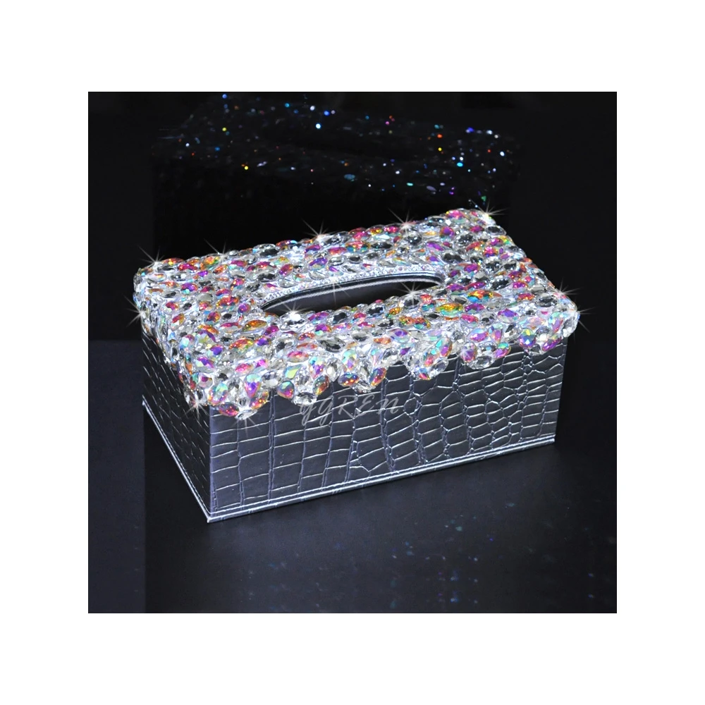 

Shiny Rhinestone Car Tissue Case Paper Towel Box Napkin Cover Creative for All Cars