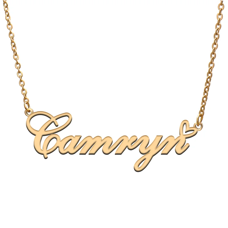 

Camryn Name Tag Necklace Personalized Pendant Jewelry Gifts for Mom Daughter Girl Friend Birthday Christmas Party Present