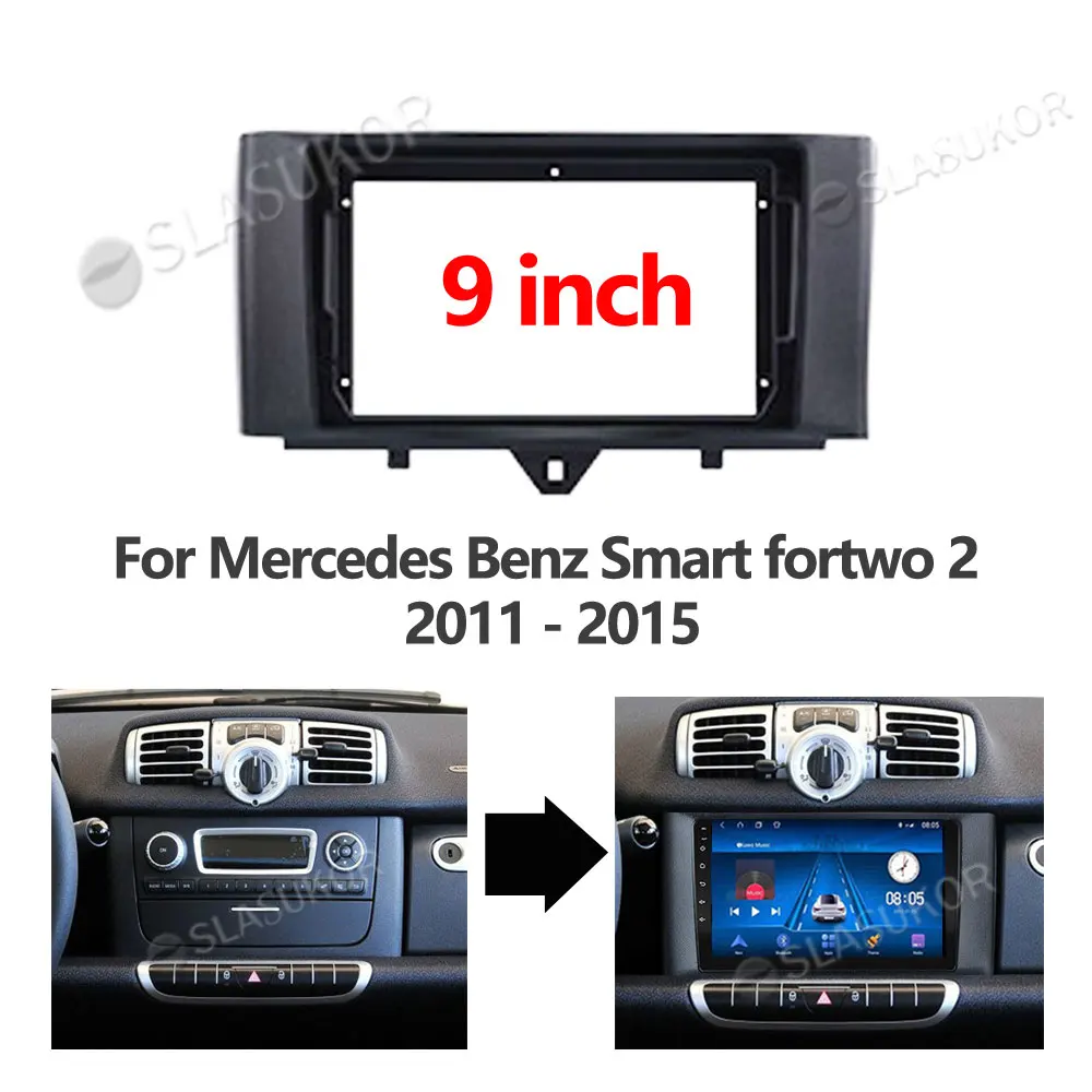 

For Mercedes Benz Smart fortwo 2 2011-2015 Frame Fascias Car DVD Player Dashboard Adaptor Refitting Facia Panel Canbus Cable