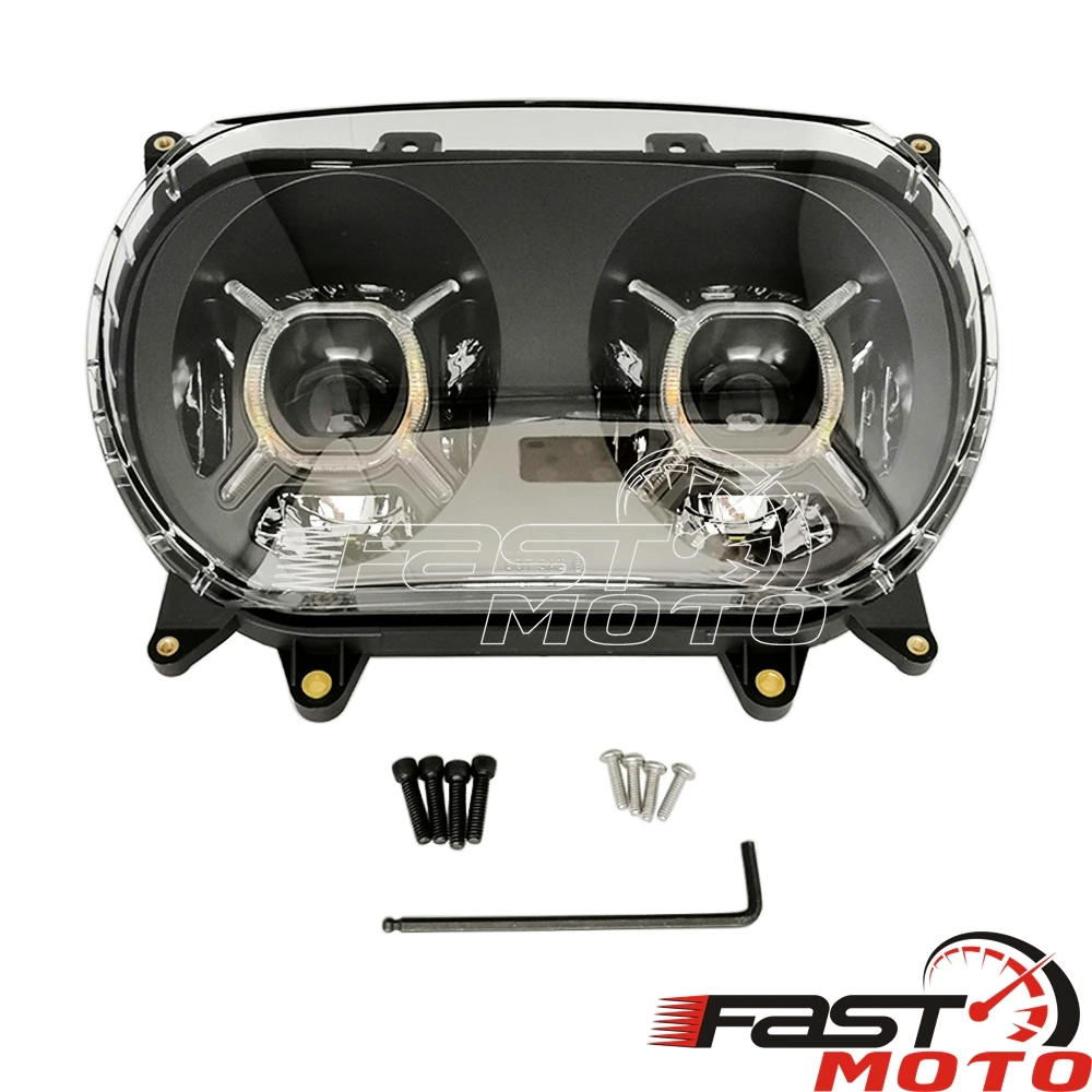 Motorcycle LED Headlight Assembly High/Low Beam Projector Headlamp For Harley Road Glide FLTRX FLTRXS FLTRU FLTRK FLTRU SE