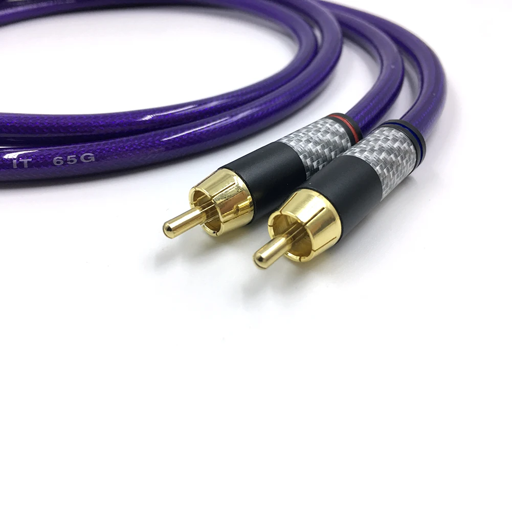 

Hifi Van den Hul MC-SILVER IT 65 RCA audio interconnect cable, Gold plated RCA plug extension cable,high end signal wire