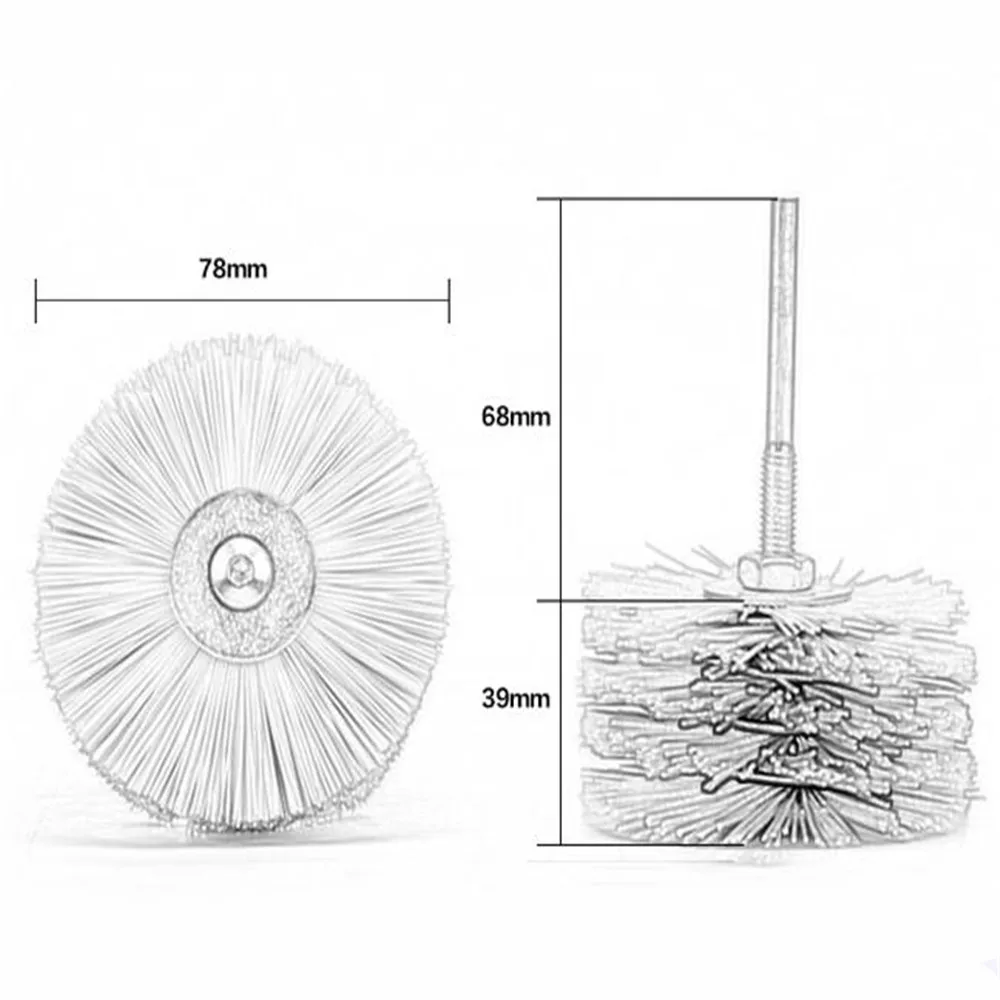 Spazzola per lucidatura per la lavorazione del legno spazzola per lucidatura a filo abrasivo in Nylon Set di strumenti per lucidatura per intaglio del legno a forma di T 7 pezzi