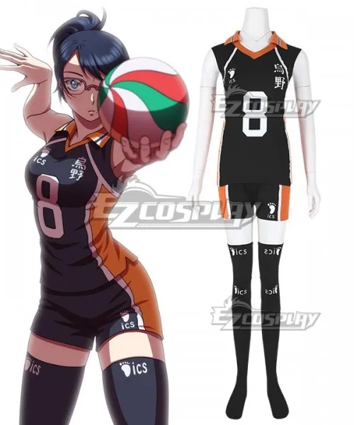 Kiyoko Shimizu Karusuno Volleball Adult Girls Sports Suit Halloween Jersey Party Daily Sleeveless Top Shorts Cosplay Costume E00