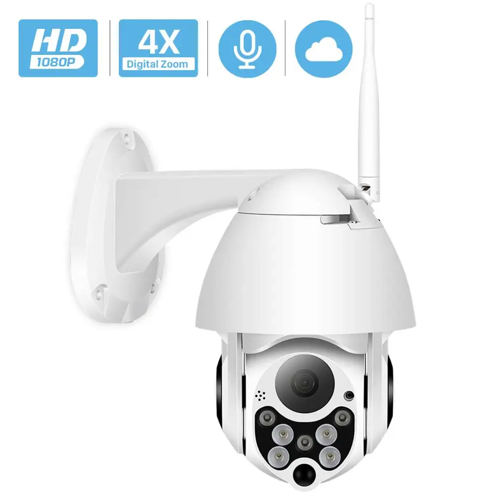 

1080P PTZ IP Camera Wifi Outdoor Speed Dome Wireless Wifi Security Camera Pan Tilt 4X Digital Zoom 2MP Network CCTV Surveillance