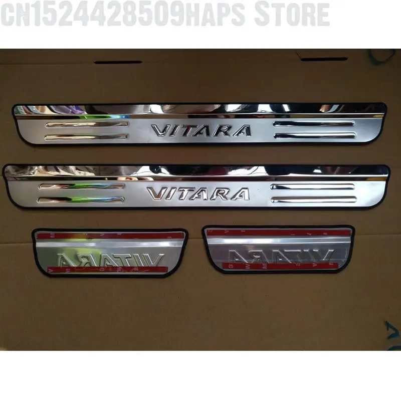 4 teile/los edelstahl scuff platte einstiegsleistenpedal für 2015-2019 Suzuki VITARA auto zubehör – Detail 4