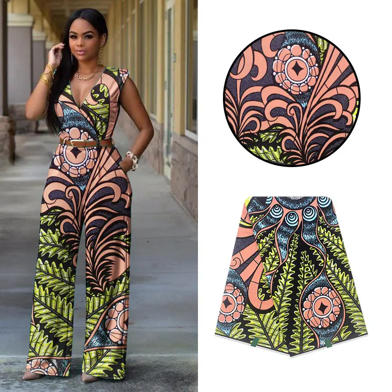 Wax fabric  real wax fabric  African Ankara wax Ghana fabric 100% cotton high quality 6 yards for party/wedding dress