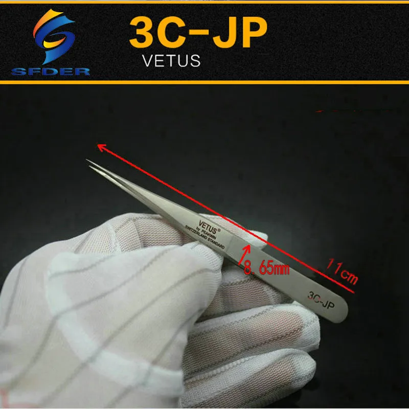 Pinças premium da série de vetus jp para extensões da pestana anti-estática hyperfine precision maquiagem pinzas 2a/5sa/7sa/00/ss/3c-jp