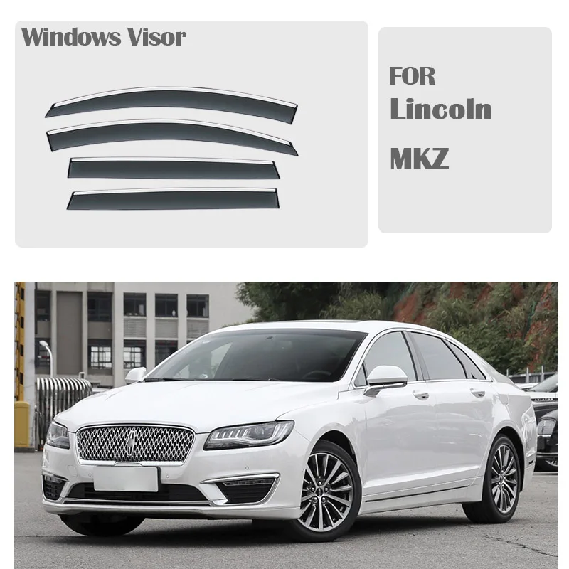 FOR Lincoln MKZ 2013-2022 Window Visors Rain Guard Windows Rain Cover Deflector Awning Shield Vent Guard Shade Cover Trim