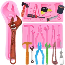 3D Hardware Screws Hammer Wrench Silicone Mold Spanner Scissors Cake Decorating Tools Gear Cupcake Fondant Chocolate Candy Mould