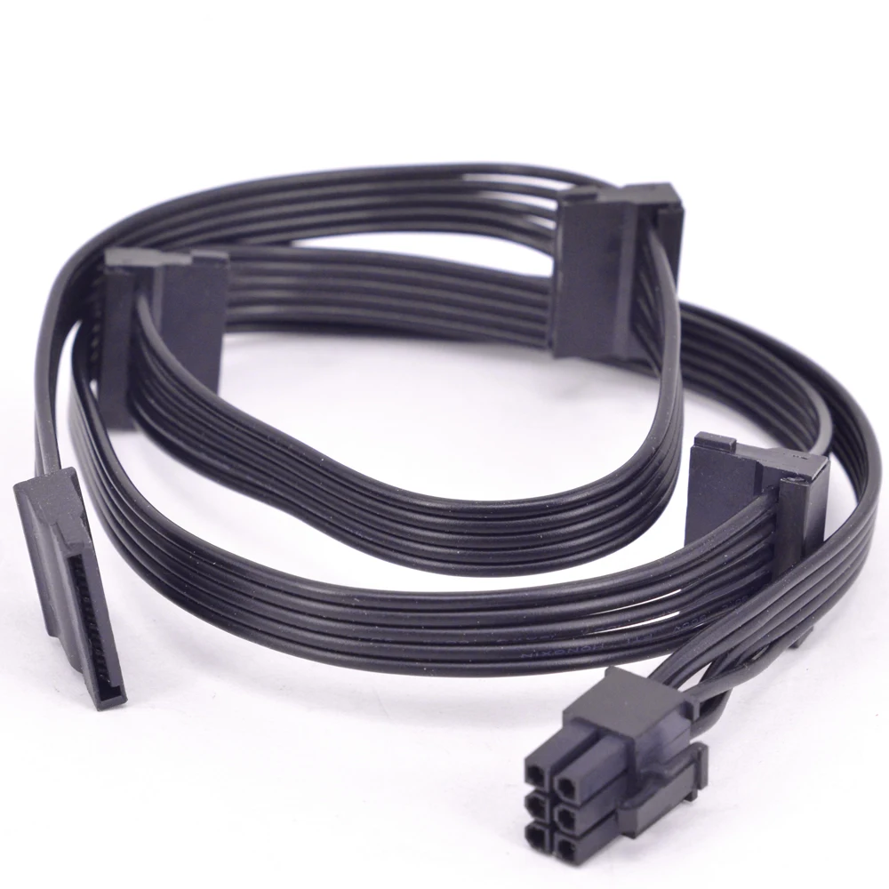 6 Pin 1 to 2 3 4 SATA 15Pin Power Supply Splitter Cable Port Multiplier for Seasonic FOCUS PLUS KM3 XP2 XM2 XP3 X Series