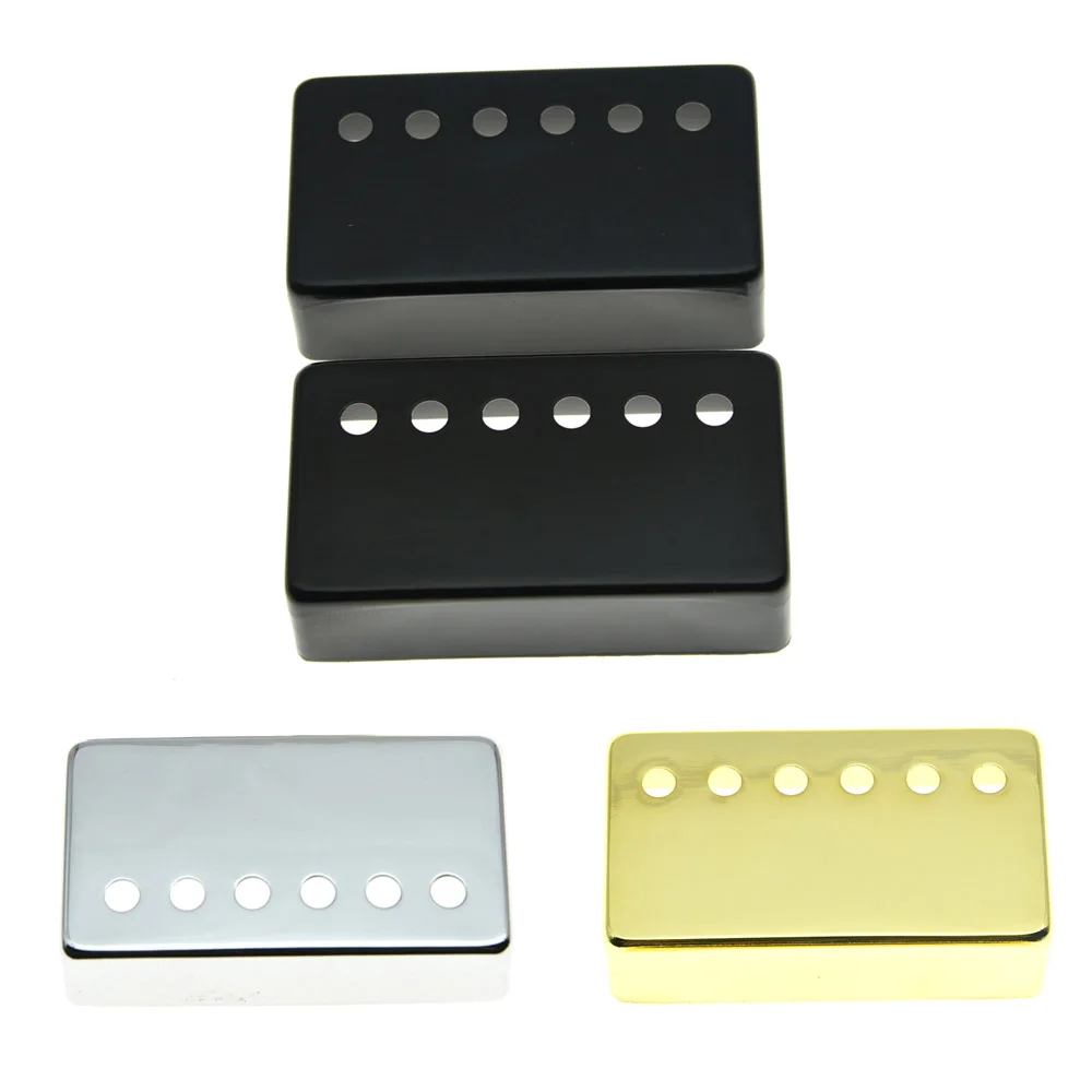 Ohello 1 x 50/52mm Chrome Metal Humbucker Pickup Cover For LP Style Electric Guitar LP Pickup Covers 50mm Neck Bridge Black/Gold