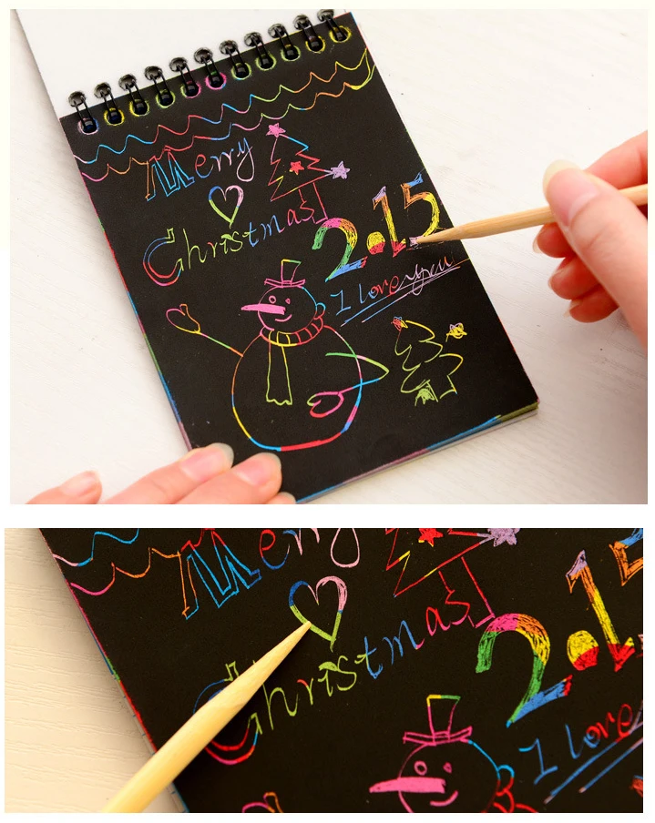 1pcs/set  Magic Rainbow Drawing Board Paper Colorful Scratch Art Paper Card Set Kids learning Drawing Education Toy