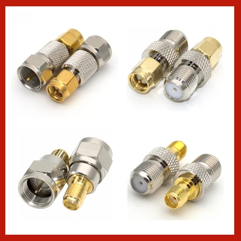 

F to SMA /RP-SMA Male Plug & female jack RF Coaxial adapter Connectors