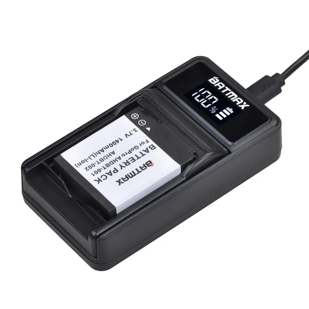 Аккумулятор 1400 мАч и зарядное устройство со светодиодной подсветкой для GoPro HD Hero 1 2 Hero1 Hero2 Motorsports Surf Outdoor 960 AHDBT-001