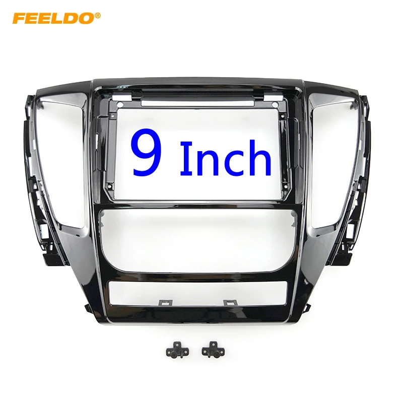 

FEELDO Car Audio 9" Big Screen 2DIN Fascia Frame Adapter For Mitsubishi Pajero Sport CD/DVD Player Dash Fitting Panel Frame Kit