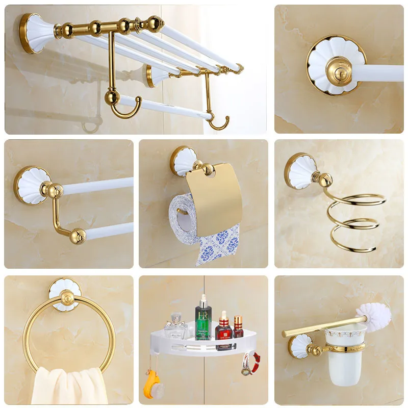 

Bathroom Accessories Set 304 Stainless Steel Towel Rack Corner Shelf Tissue Holder Towel Bar Toilet Brush Holder Bath Hardware