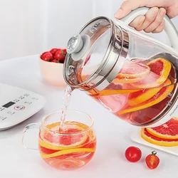 1.5L Household Electric Kettle Automatic Glass Health Preserving Pot Portable Mini Multi Cooker Tea Dessert Cooker Medicated pot