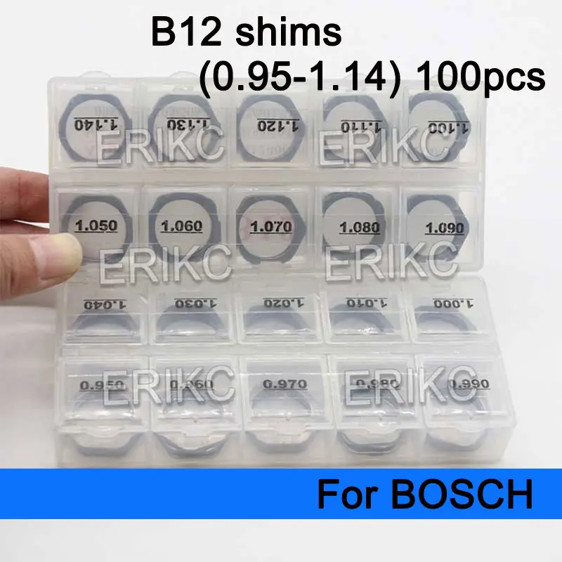 B12 Distanzscheiben Set Größe 0,95-1,04 Common Rail Injektor Einstellscheiben B12 1,05-1,14mm Injektion Dichtung Scheiben für BOSCH