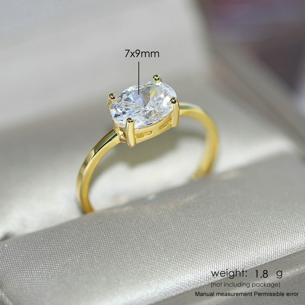 Wedding Rings For Women Simple Multicolor Oval Zircon Light Gold Color Wholesale Bride Jewelry Friendship Gift R865