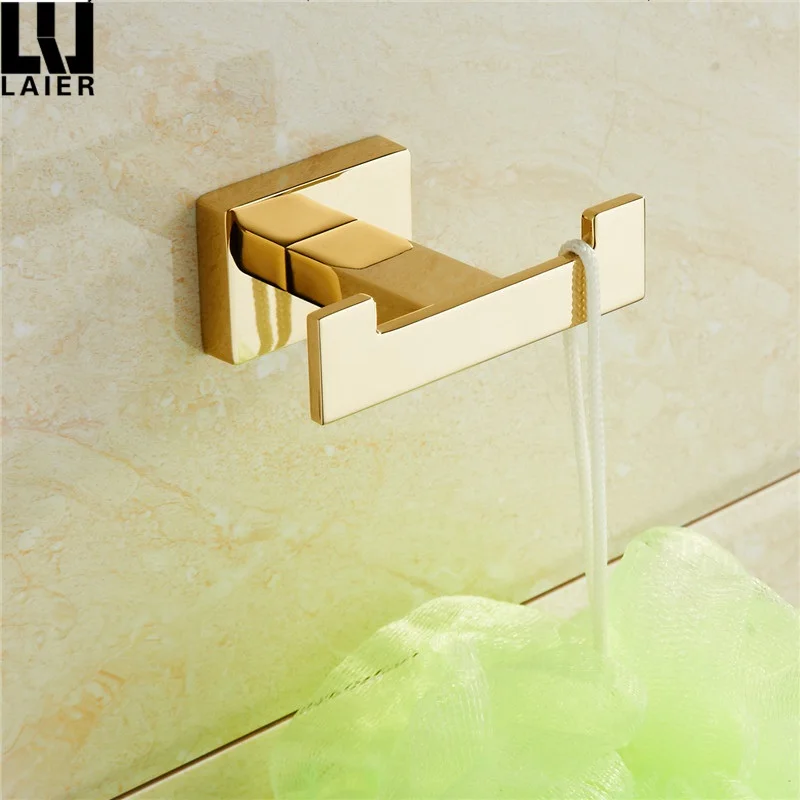 Vidric Luxury Gold Robe Hook Bathroom Hangings hook double zinc Home bathroom decoration accessories