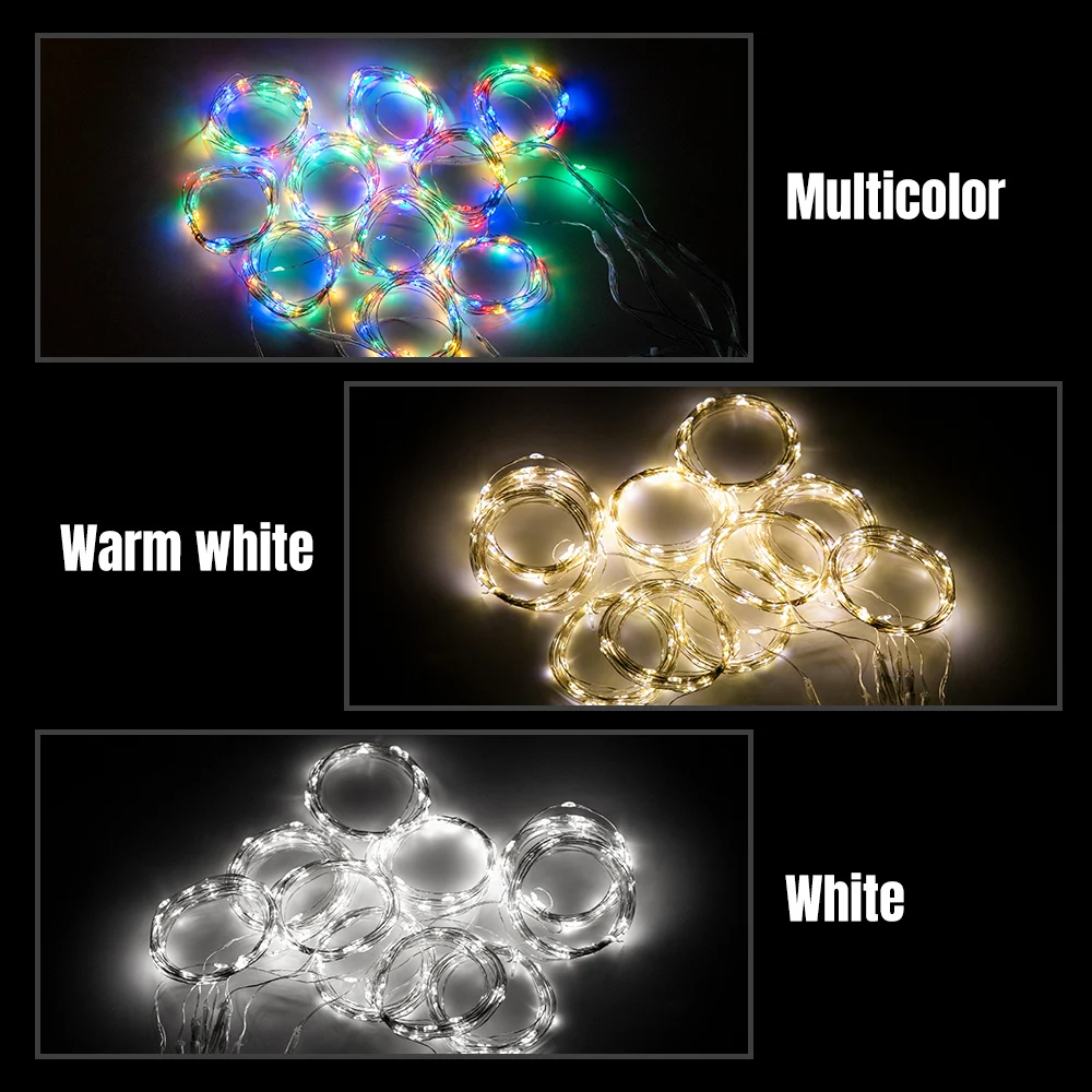 fairy Curtain light Garland Bedroom ChristmaLight OutdoorLEDCurtain Lamp GarlandWhite Copper String Light Remote ControlUSB LED