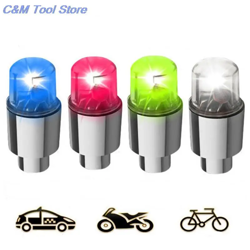 2Pcs LED Car Bike Wheel Tire Tyre Valve Dust Cap Spoke Flash Lights Car Valve Stems & Caps Accessories