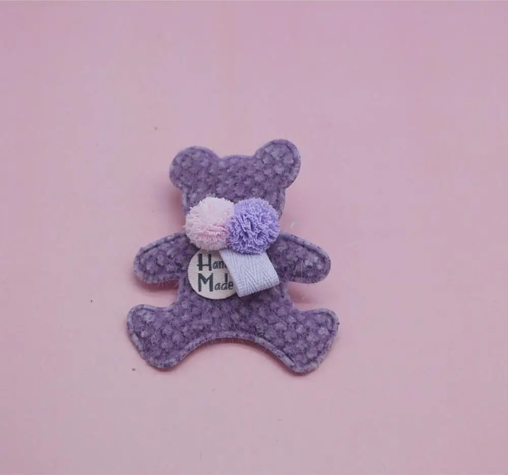 Teddy Padded Kawaii Bear with BallHead, Appliques for Clothes, Sewing Supplies, DIY Hair Clips, 5.5x6.8cm, 10Pcs