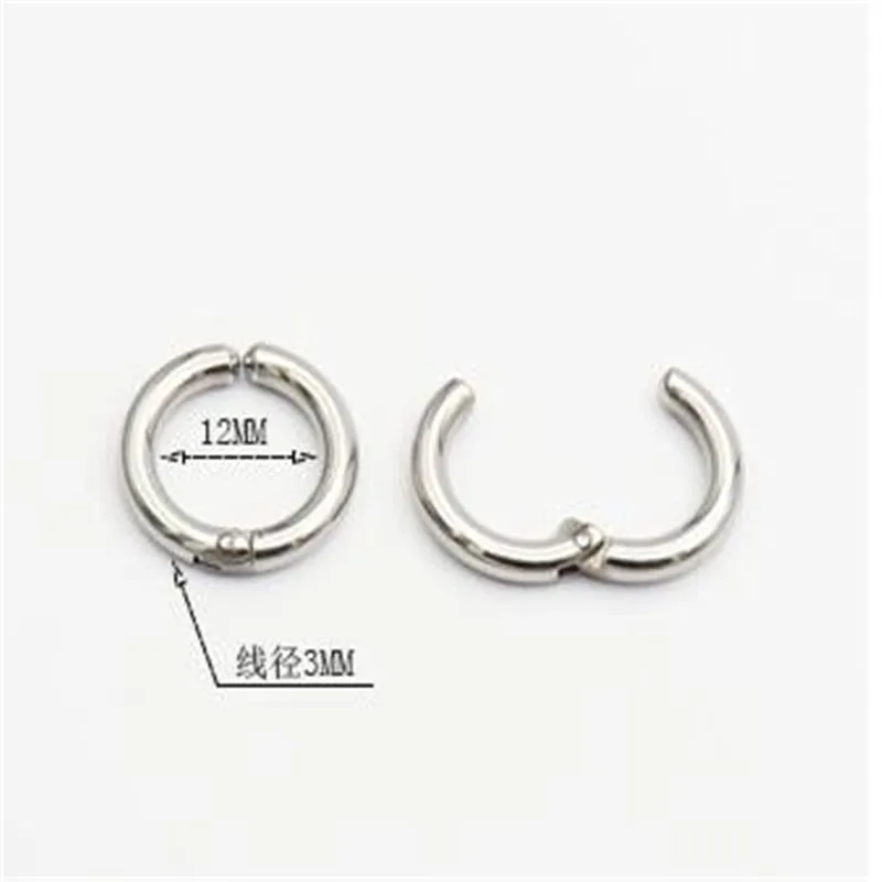 Große Creolen aus Edelstahl, 1 Paar, runde Form, 3 mm x 12 mm, Herren, Farbe: Schwarz. – Detail 6