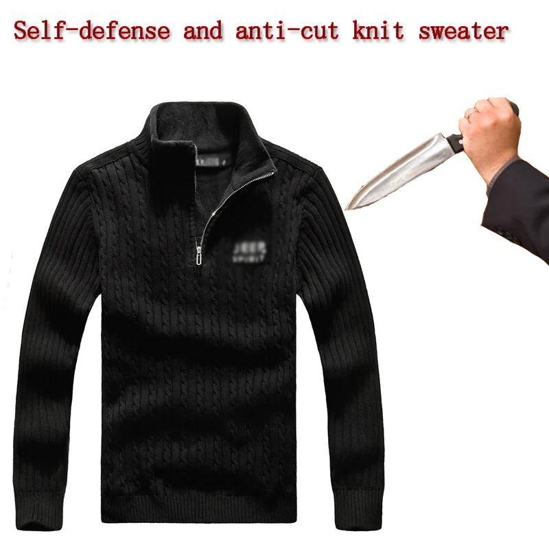 2020 self defense tactical anti-stab stab-resistant pullover sweater invisible flexible long sleeve safety protective clothing