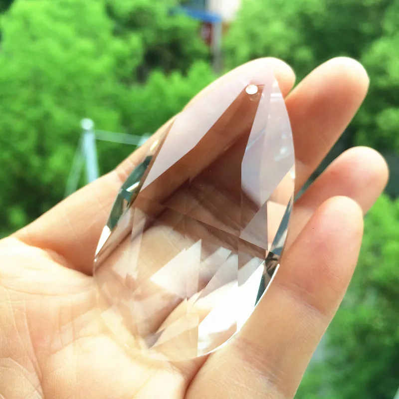 Top Quality 50pcs/lot 50mm Clear K9 Crystal Lighting Prisms Glass Chandelier Parts Lustres Rainbow Diy Suncatcher Hanging Drops