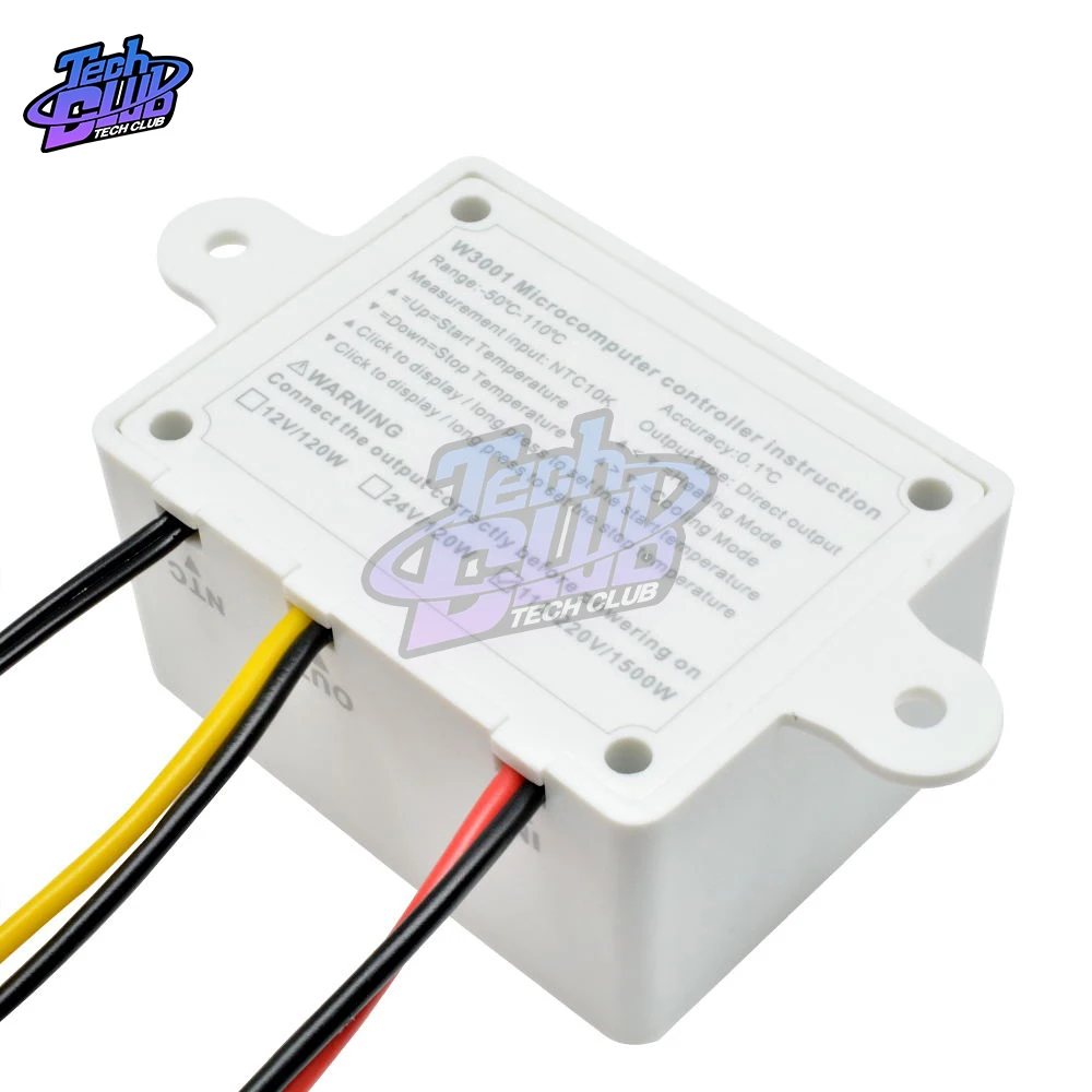 W3001 DC 12V 24V Digital LED Temperature Controller For Incubator Cooling Heating Switch Thermostat Waterproof Probe NTC Sensor