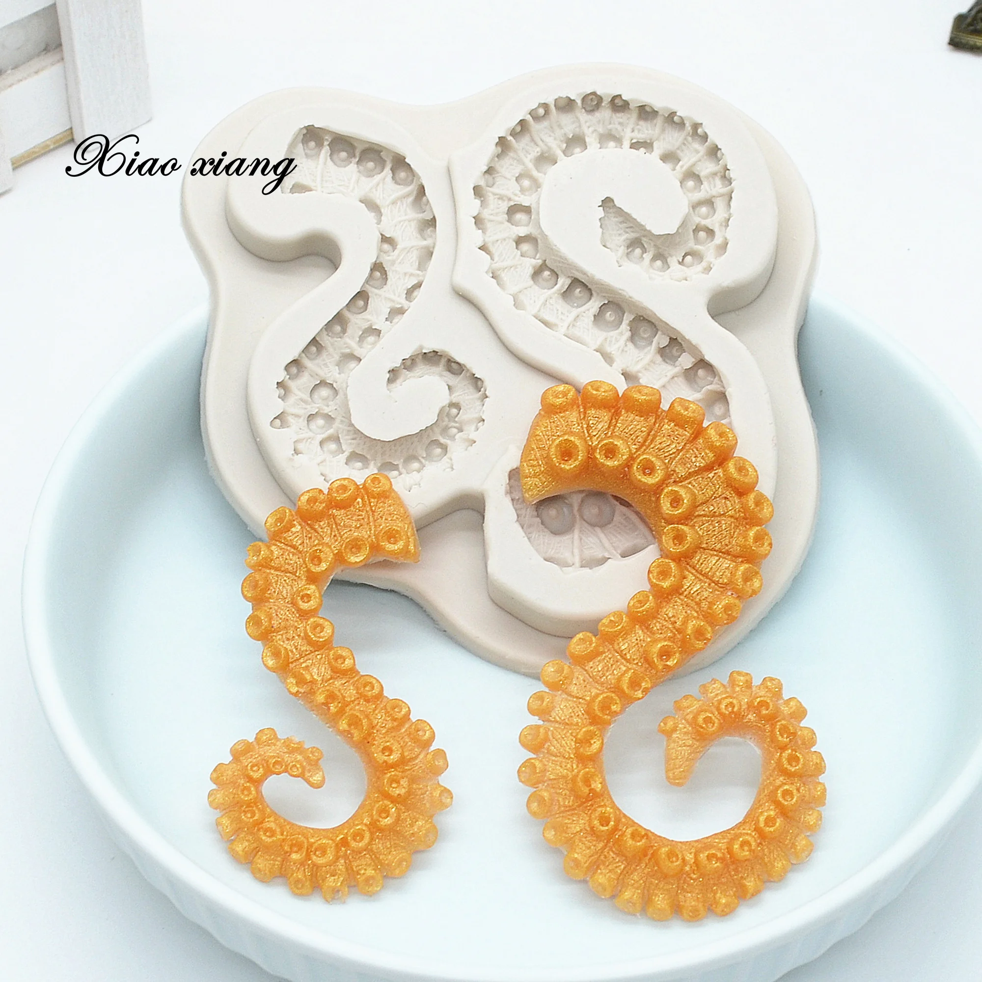 3D Tentacles Octopus  Silicone Resin Molds Kitchen Baking Tools Cake Chocolate Lace Decoration DIY Pastry Dessert Fondant Mould