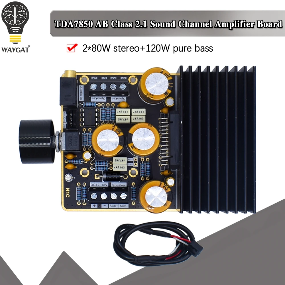 official TDA7850 Subwoofer Digital Amplifier Audio Board 2*80W+120W Stereo Class AB Amplificator For2-8 Ohm Speaker DC9-18V