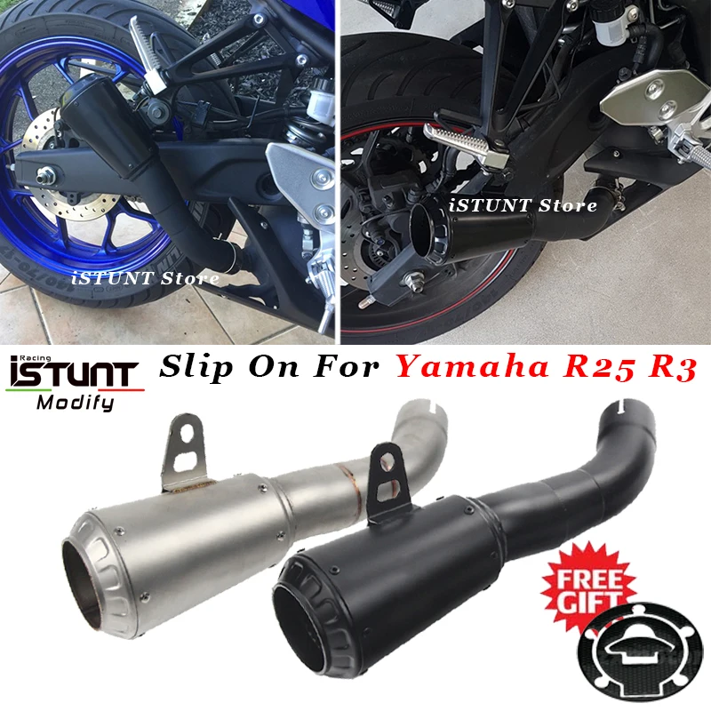 Motorcycle Full Exhaust Escape Modified Muffler Connection Middle Link Pipe Slip On For Yamaha R25 R3 YZF-R3 R25 MT-03 MT-25