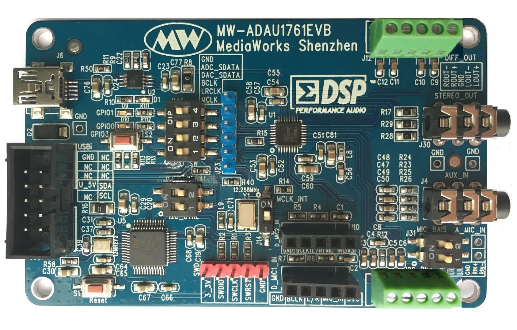 

ADAU1761 Development Board MIC Test Board Supports Multiple MIC Inputs