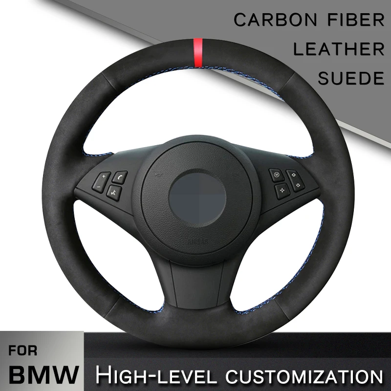 Custom Car Steering Wheel Cover for BMW E60 530i E63 E64 635D interior auto parts accessories