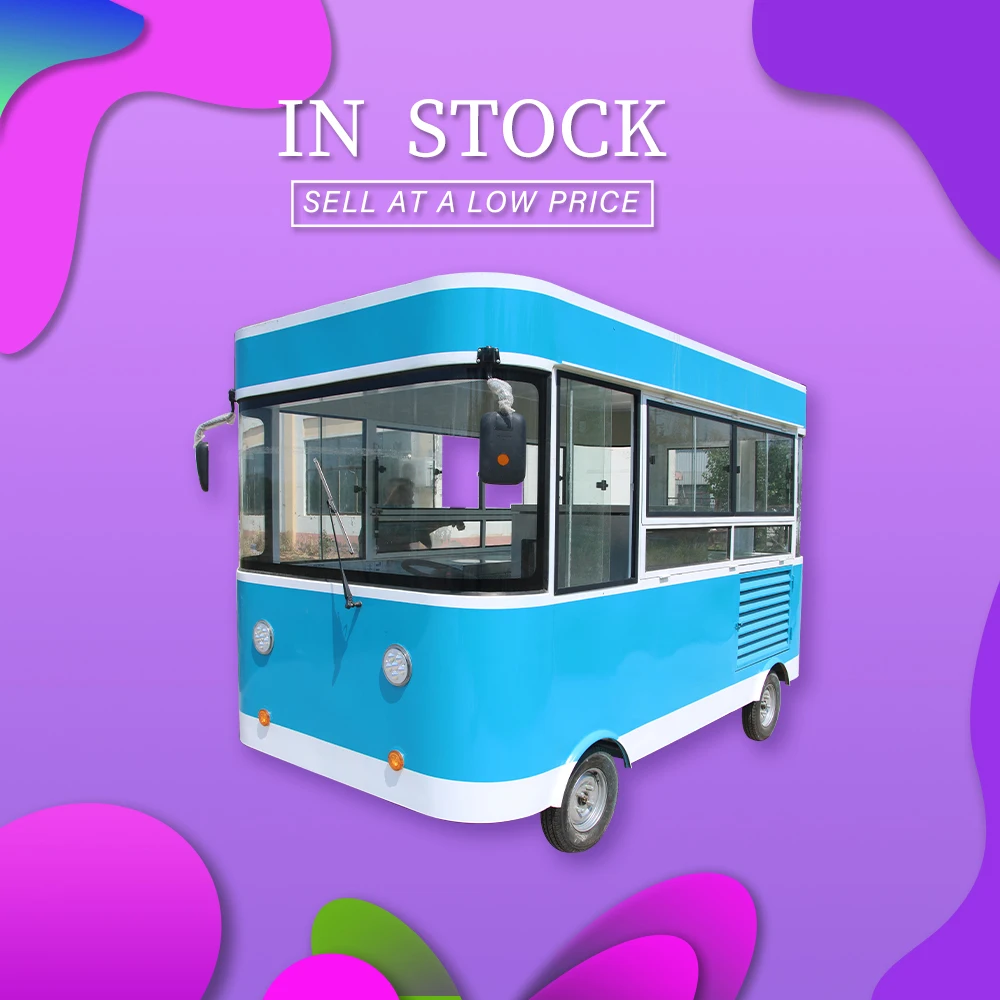 In Stock 3.5m Long Electric Vehicle Fast Food Truck Outdoor Bubble Tea Ice Cream Vending Cart Catering With kitchen Equipment