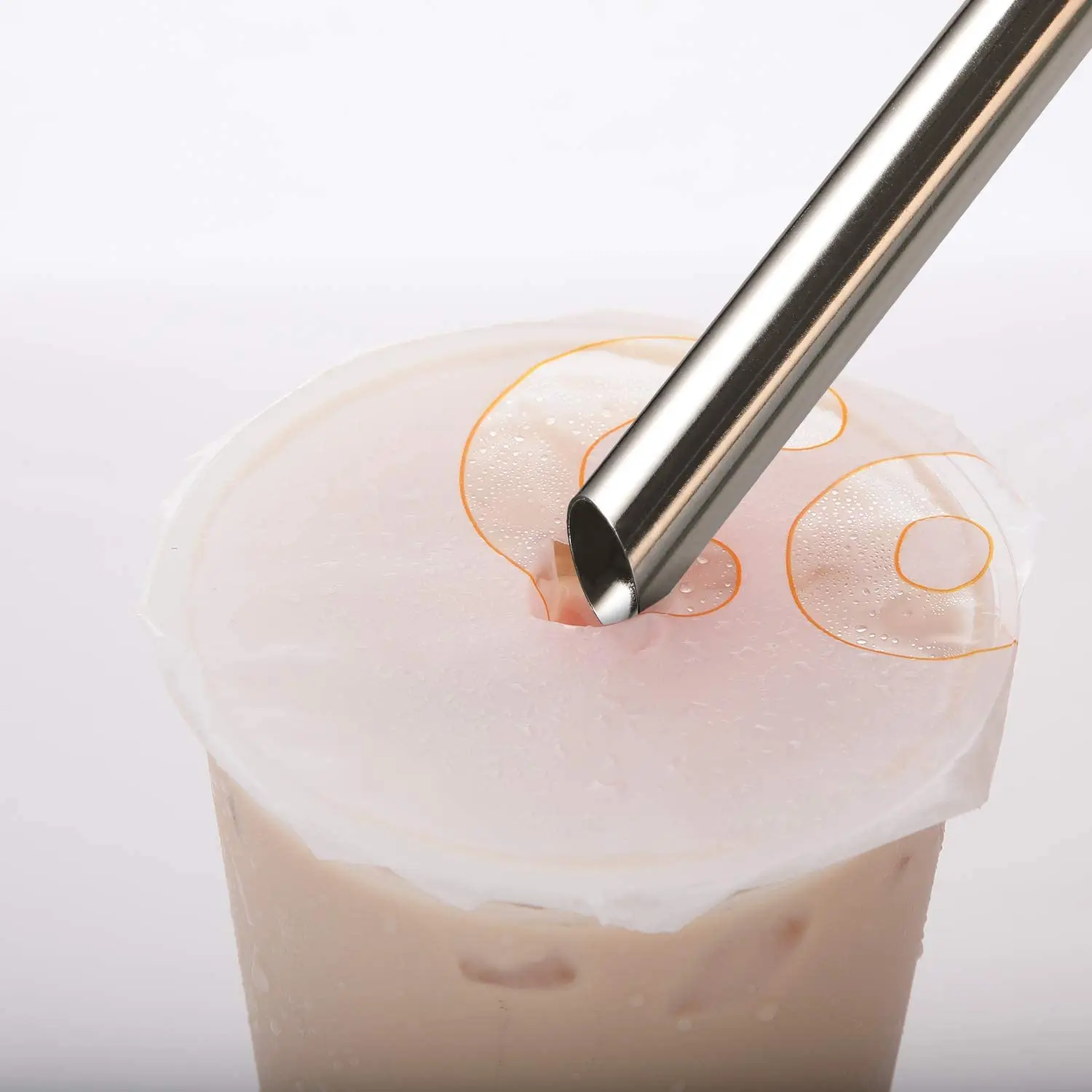 1pc 12mm Reusable Drinking Straw 304 Stainless Steel Straw Metal Straws with Cleaning Brush Set Milkshake Bubble Tea Straw