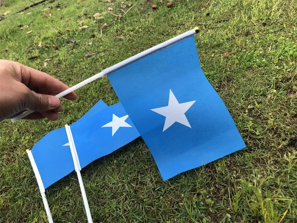 20pcs/lot Somali flag hand flag football match hard ball club torch flagpole party