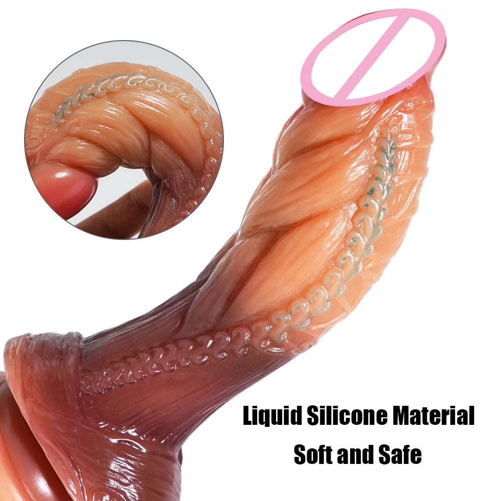 Liquid Silicone Dildos with Suction Cup Big Dick Soft Anal Plug Muscular Penis Large Phallus Sex Toys for Women Masturbation