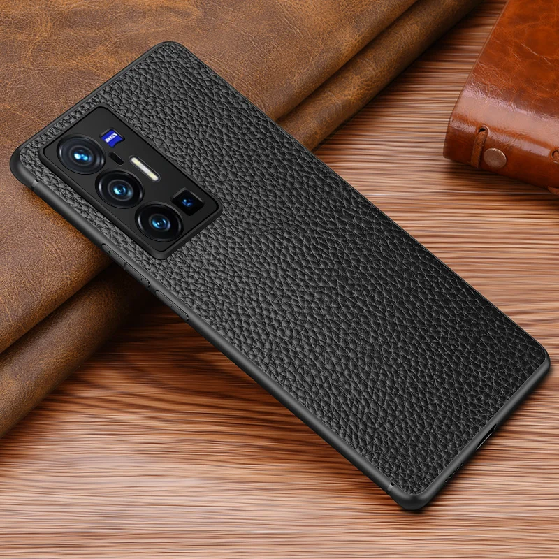 100% Genuine Case For VIVO X70 PRO+ 5G X 70 Luxury Litchi Leather Texture Bumper Back Cover On Vivo X70 Pro PLUS Phone Shell