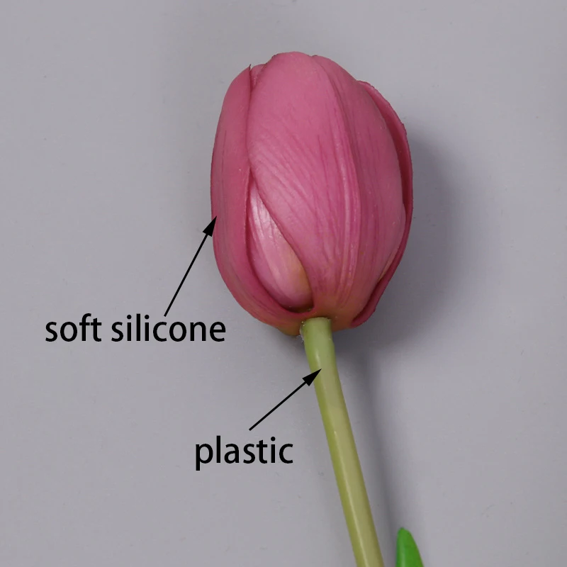 5pcs/Bouquet New Silicone Tulip Artificial Flower 40cm Real Touch Fake Plant B For Wedding Decoration Home Garen Acceeeories